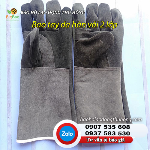 Bao tay da hàn vải 2 lớp cách nhiệt hiệu quả Bao tay da hàn vải 2 lớp cách nhiệt hình 1
