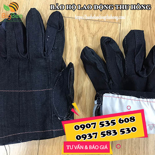 Bao tay jean chịu nhiệt dày dặn, an toàn Bao tay jean chịu nhiệt dày dặn, an toàn