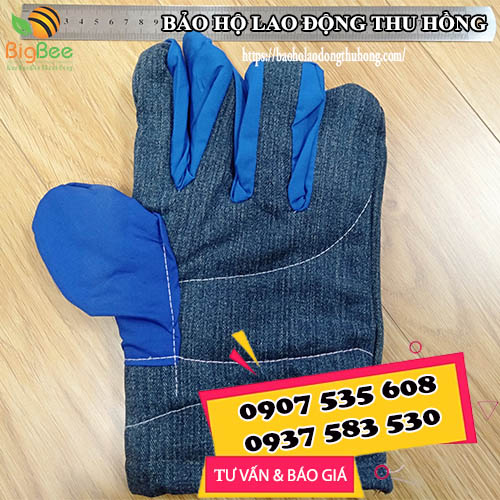 Bao tay jean chịu nhiệt may 2 lớp Bao tay jean chịu nhiệt may 2 lớp
