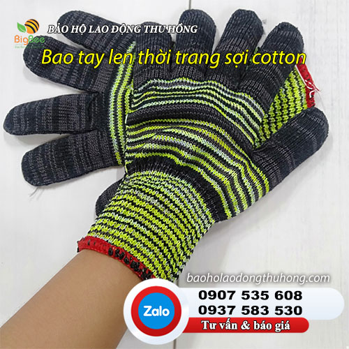 Bao tay len cotton thời trang nhiều màu 1 Bao tay len cotton thời trang nhiều màu 1