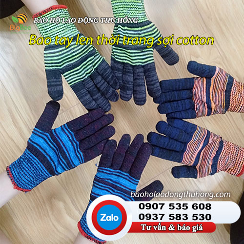 Bao tay len cotton thời trang nhiều màu 2 Bao tay len cotton thời trang nhiều màu 2