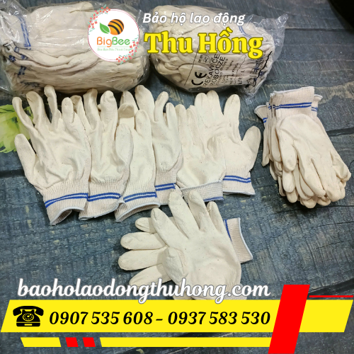 Bao tay len phủ nhựa PVC trắng bảo hộ cho tay Bao tay len phủ nhựa PVC trắng bảo hộ cho tay