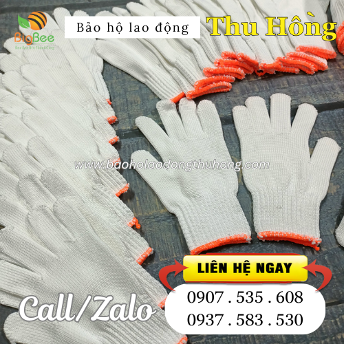 Bao tay len poly cổ dài 60g màu trắng Bao tay len poly cổ dài 60g màu trắng