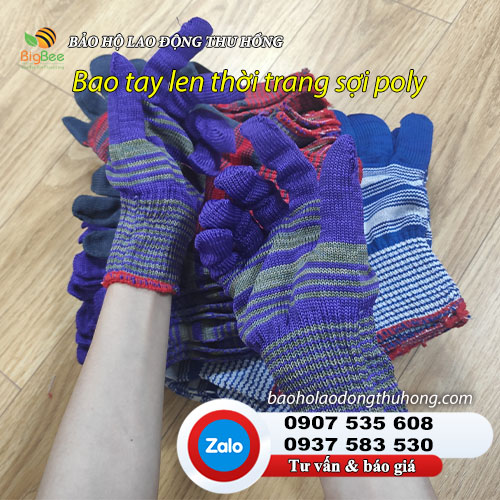 Bao tay len poly thời trang phối nhiều màu 01 Bao tay len poly thời trang phối nhiều màu 01