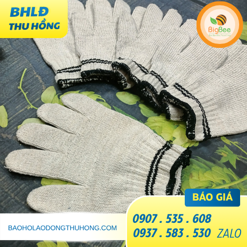 Bao tay len sợi kem 100g hai viền đen Bao tay len sợi kem 100g hai viền đen