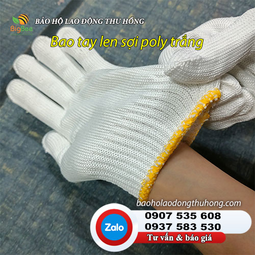 Bao tay len sợi poly trắng bảo hộ lao động 02 Bao tay len sợi poly trắng bảo hộ lao động 02
