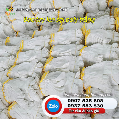 Bao tay len sợi poly trắng bảo hộ lao động 03 Bao tay len sợi poly trắng bảo hộ lao động 03