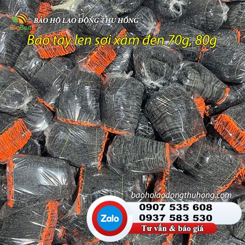 Bao tay len sợi xám đen 70g, 80g hình 2 Bao tay len sợi xám đen 70g, 80g hình 2