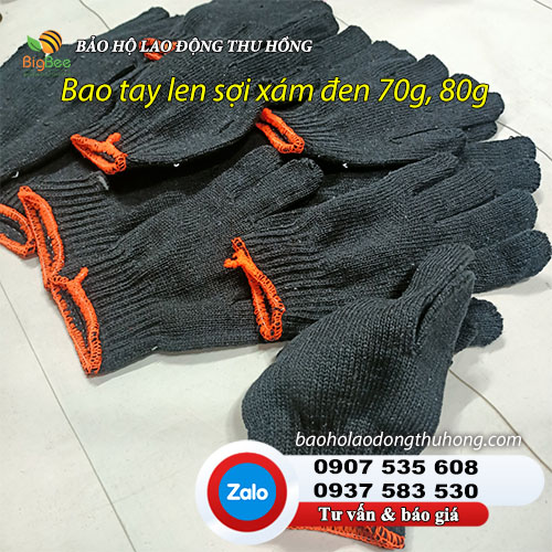 Bao tay len sợi xám đen 70g, 80g hình 3 Bao tay len sợi xám đen 70g, 80g hình 3