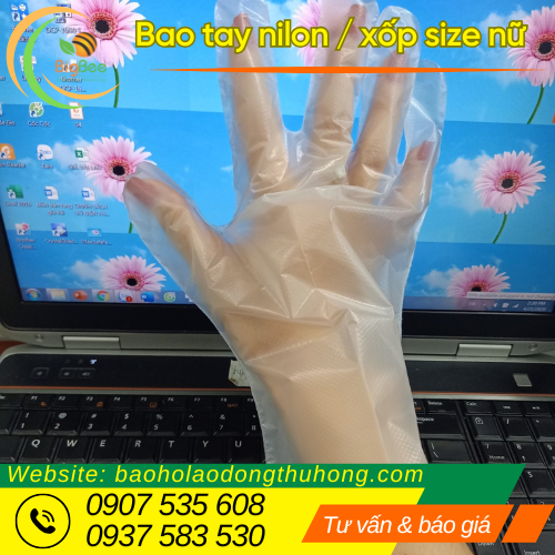 Bao tay nilon bao tay xốp size nữ mỏng nhẹ Bao tay nilon bao tay xốp size nữ mỏng nhẹ