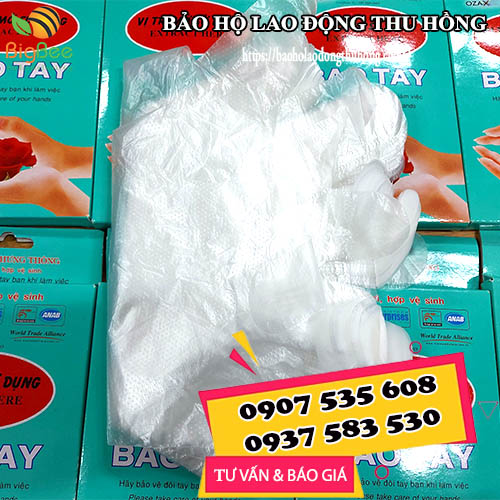 bao tay nilon hộp 100 cái chính hãng