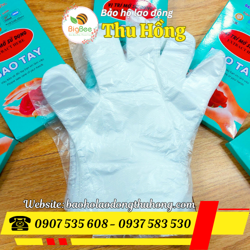 Bao tay nilon trắng đóng hộp 100 chiếc Bao tay nilon trắng đóng hộp 100 chiếc