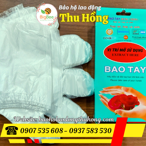 Bao tay nilon trắng dùng một lần loại tốt Bao tay nilon trắng dùng một lần loại tốt