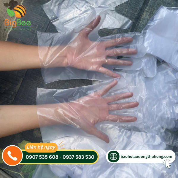 Đeo găng tay nilon khi sơ chế thực phẩm