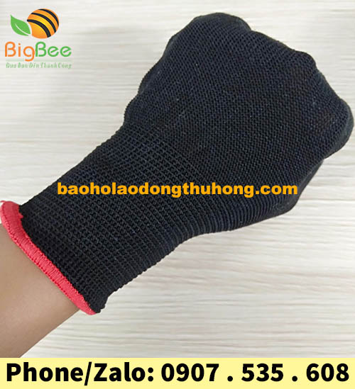bao tay phòng sạch phủ PU ngón làm từ thun polyester