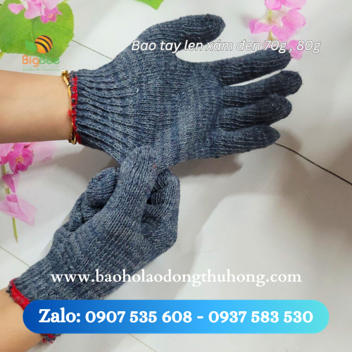 Bao tay sợi len xám đen 70g 80g size nam nữ Bao tay sợi len xám đen 70g 80g size nam nữ