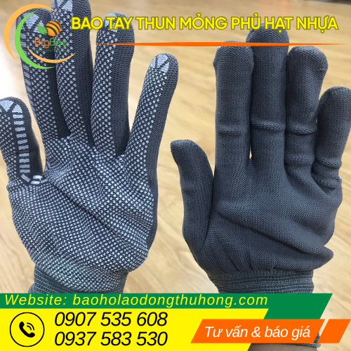 Bao tay thun mỏng phủ hạt nhựa freesize nam nữ Bao tay thun mỏng phủ hạt nhựa freesize nam nữ