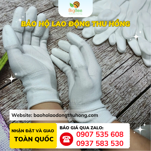 Bao tay thun phủ PU ngón Bao tay thun phủ PU ngón chống tĩnh điện