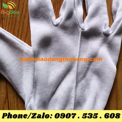 bao tay thun ráp kẻ Hàn Quốc màu trắng 02