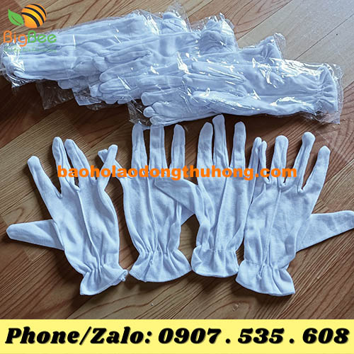 bao tay thun ráp kẻ Hàn Quốc màu trắng 03