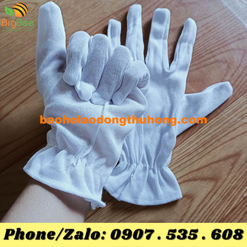 bao tay thun ráp kẻ Hàn Quốc màu trắng