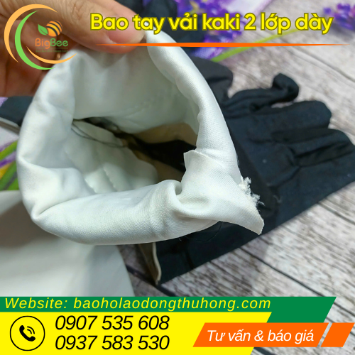 Bao tay vải kaki dày có lót bên trong