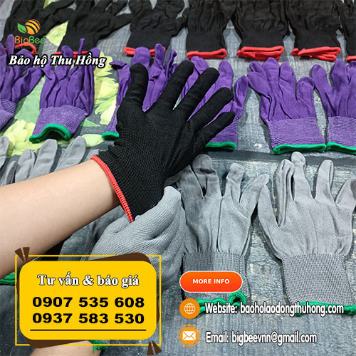 Bao tay vải mỏng màu đen, màu tím, màu xám, màu xanh giá rẻ Bao tay vải mỏng màu đen, màu tím, màu xám, màu xanh giá rẻ