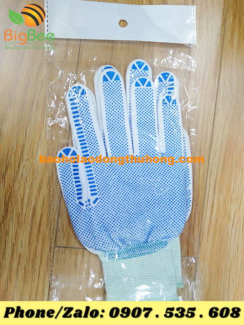 bao tay vải mỏng phủ hạt nhựa