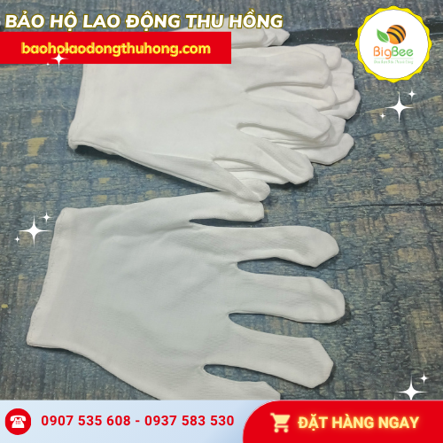 Bao tay vải thun L+2 màu trắng Bao tay vải thun L+2 màu trắng