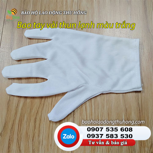 Bao tay vải thun lạnh màu trắng cho công nhân sản xuất Bao tay vải thun lạnh màu trắng cho công nhân sản xuất 01