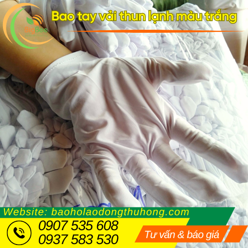 Bao tay vải thun lạnh màu trắng mỏng nhẹ cho tay Bao tay vải thun lạnh màu trắng mỏng nhẹ cho tay