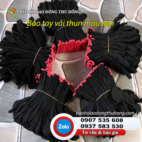 Bao tay vải thun mỏng màu đen 03 Bao tay vải thun mỏng màu đen 03