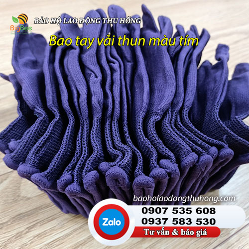 Bao tay vải thun mỏng màu tím 02 Bao tay vải thun mỏng màu tím 02