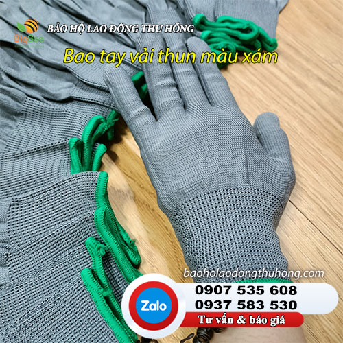 Bao tay vải thun mỏng màu xám 02 Bao tay vải thun mỏng màu xám 02