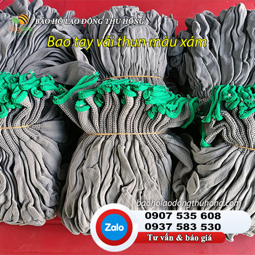 Bao tay vải thun mỏng màu xám 03 Bao tay vải thun mỏng màu xám 03