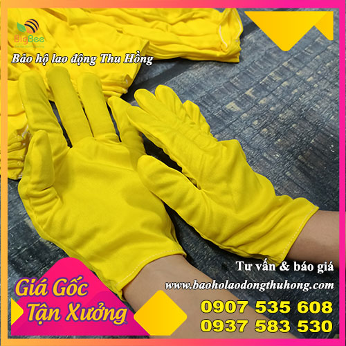 Bao tay vải thun T9 vàng giá sỉ rẻ Bao tay vải thun T9 vàng giá sỉ rẻ