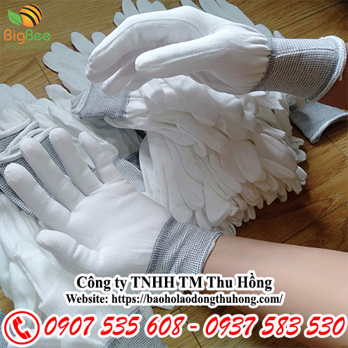 Bao tay vải thun trắng không phủ PU giá sỉ