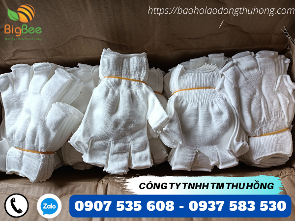 Bỏ sỉ bao tay hở ngón màu trắng trơn rẻ nhất TPHCM