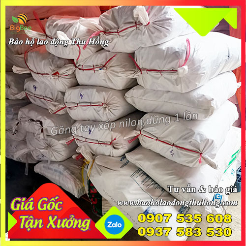 Bỏ sỉ găng tay xốp nilon bao 20kg tại kho Bỏ sỉ găng tay xốp nilon bao 20kg tại kho