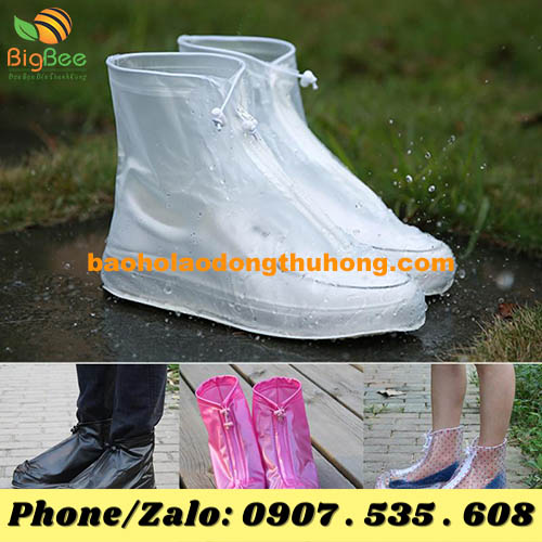 bọc giày đi mưa nhựa cổ thấp nhiều màu