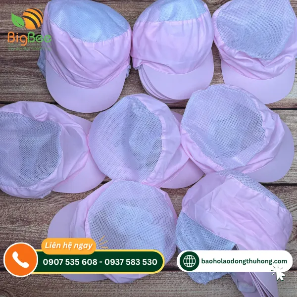 Bộ sưu tập nón công nhân màu hồng có lưới thoáng khí Bộ sưu tập nón công nhân màu hồng có lưới thoáng khí