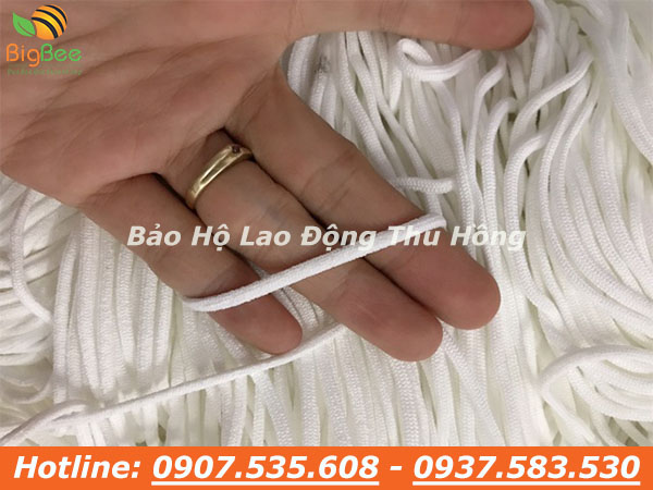 chất lượng dây thun may quai khẩu trang y tế màu trắng