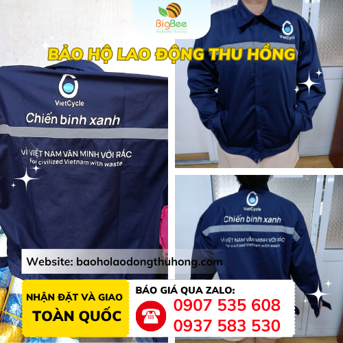 Áo bảo hộ lao động in logo Chi tiết áo bảo hộ lao động in logo cho công nhân môi trường