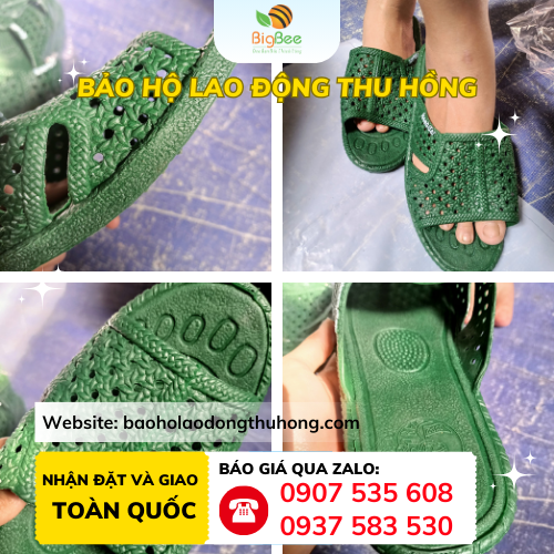 Chi tiết dép tổ ong xanh rêu nhựa PVC Chi tiết dép tổ ong xanh rêu nhựa PVC