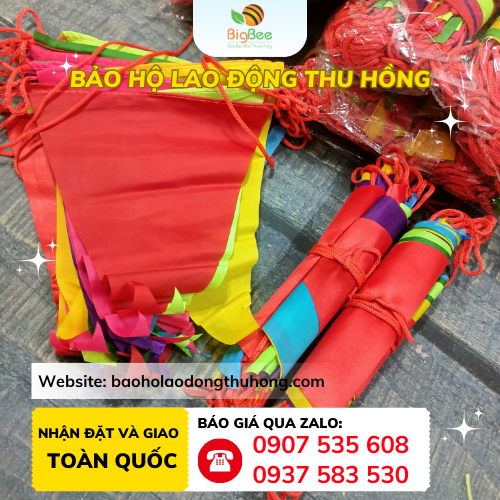 Cờ dây bền đẹp - chịu gió tốt - không sợ bay rách Cờ dây tam giác trang trí ngoài trời chịu gió mạnh, không dễ bay rách