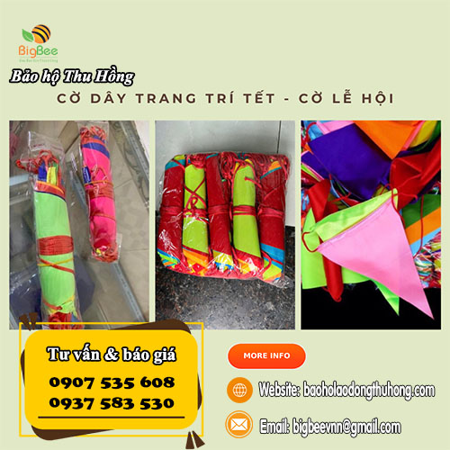 Cờ dây trang trí Tết, cờ lễ hội loại đẹp vải tốt Cờ dây trang trí Tết, cờ lễ hội loại đẹp vải tốt