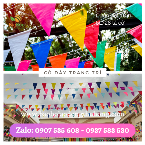 Cờ dây treo trang trí lễ hội bằng vải đẹp Cờ dây treo trang trí lễ hội bằng vải đẹp