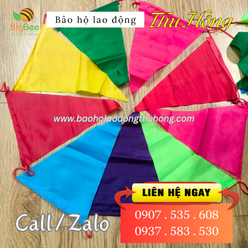 Cờ nheo tam giác nhiều màu 30 lá dài 10m Cờ nheo tam giác nhiều màu 30 lá dài 10m