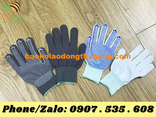 công ty bán bao tay vải mỏng phủ hạt nhựa nhỏ đủ màu, giá tốt tại TPHCM