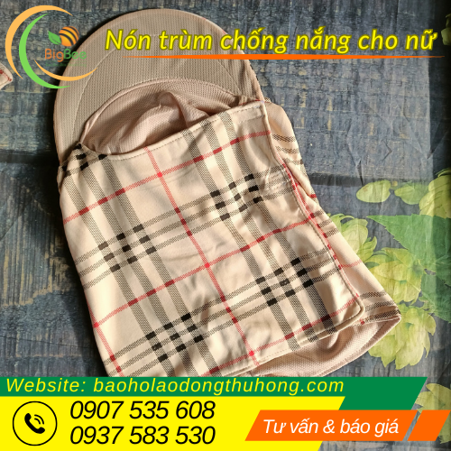 Nón trùm đầu vải cotton đi nắng cho nữ Cung cấp nón trùm đầu vải cotton đi nắng cho nữ giá rẻ